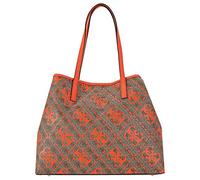 GUESS Women Vikky Large Tote Bag, Latte-Logo/Orange