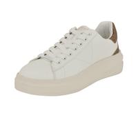 Guess Women's Elbina Sneaker, White/Medium Brown Logo 140, 40 EU