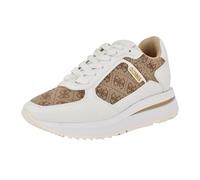 GUESS Damen Energy Sneaker, White/Medium Brown Logo 141, 36 EU