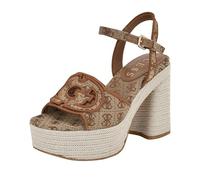 GUESS Women's Formaly Heeled Sandal, Medium Brown Logo 210, 37 EU