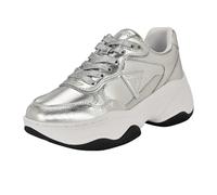 GUESS Women's Hapyy Sneaker, Silver Metallic 040, 42 EU