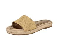 GUESS Women's Katic Flat Sandal, Gold Logo 710, 35 EU