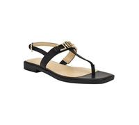 GUESS Women's Reality Flat Sandal, Schwarzes Leder 001, 37 EU