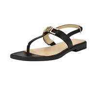 GUESS Women's Reality Flat Sandal, Schwarzes Leder 001, 38 EU