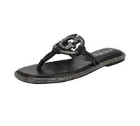 GUESS Women's Saima Flat Sandal, Black Crystal 002, 39 EU