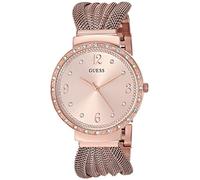 Guess Women's Stainless Steel Mesh Strap Crystal Accented Watch, Color Rose Gold-Tone (Model: U1083L3)