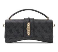 GUESS Handtasche Umhängetasche Yvonne Logo Mini Top Handle Flap Coal Logo dunkelgrau