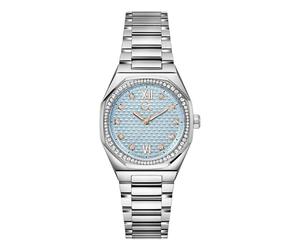 Guess Z25003L7MF Analoguhr für Damen, Quarz, mit Edelstahlarmband, Silber, Armband