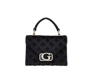 Guess Zalina Mini Handtasche, Umhängetasche, Abendtasche Samt, Schwarz