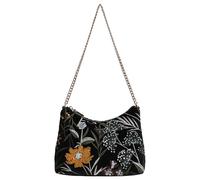 GUESS Damen Zalina Top Zip Shoulder Bag Umhängetasche, Schwarz Multi