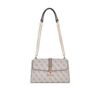 GUESS Zamira Convertible Xbody Flap Bag Dark Taupe Logo