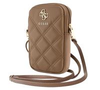 Guess Zip Quilted 4G Tasche - Handy Crossbody Tasche, Smartphone Umhängetasche aus Leder mit Reißverschluss