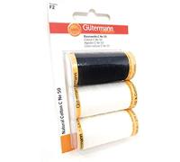 Gütermann 50402 Set 3 Spulen á Baumwolle schwarz/weiß 5 x 0,02 x 0,02 cm