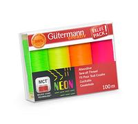 Gütermann Nähfaden-Set Allesnäher NEON – 4 Farben, 100 m
