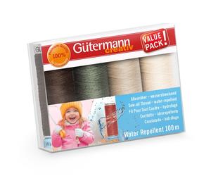 Gütermann Allesnäher Water Repellent Set 4 Spulen à 100m Col.2 (2,99 € pro 1 Stk)