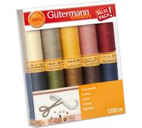 Gütermann Baumwolle Nähfaden-Set-3 (10 Farben/ 100 m)