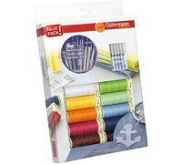 Gütermann creativ Nähfaden-Set mit 10 Spulen Allesnäher 100 m in bunten Farben + Handnähnadeln von PRYM und Nähmaschinennadeln von SCHMETZ