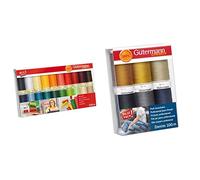 Gütermann creativ Nähfaden-Set mit 20 Spulen Allesnäher 100 m in Inges Lieblingsfarben & Nähfaden-Set mit 6 Spulen Profi-Jeansfaden Denim 100 m in den typischen Jeanssteppfarben