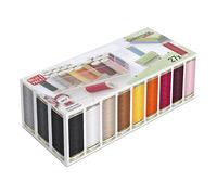 Gütermann creativ Nähfadenbox mit 27 Spulen Allesnäher 100 m in einer transparenten Aufbewahrungsbox