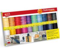 Gütermann creativ Nähfaden-Set mit 20 Spulen Zierstichfaden Deco Stitch 70 70 m in verschiedenen Multicolour-Farben