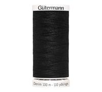 Gütermann Denim Jeansfaden 100 m 1000 schwarz (3,40 € pro 100 m) Farbe:1000