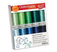 Gütermann Maschinenstickgarn Set Rayon Nr. 40 10 x 200 m Grün und Blau