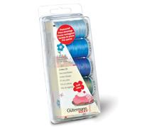 Gütermann Cotton 30/ 300 m Stickfaden-Set-2 (5 Farbe/ blau-grün)