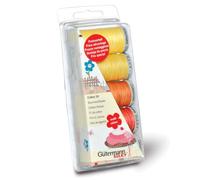 Gütermann Maschinenstickgarn, Stärke 30, 100% Baumwolle, Blau/Grün Gelb/Rot