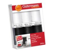 Gütermann creativ Nähfaden-Set mit 6 Spulen Allesnäher 250 m in Schwarz und Weiß 734000-6