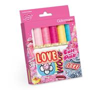Gütermann - Gütermann Creativ Polyester (6X100m) Cute and Pink Nähen-Alle Gewindesatz mit 3 Eisen-Auf Aufnäher - 1 Satz