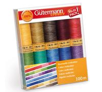 Gütermann Multicolour Baumwolle Nähfaden-Set-1 (10 Farben/ 100 m)