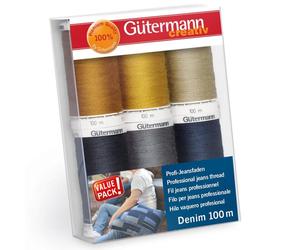 Gütermann Nähfaden-Set Denim 6x100m (1,70 € pro 100 m)