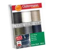 Gütermann creativ Nähfaden-Set mit 6 Spulen Extra Stark 100 m in Basisfarben GUT_734528-1 mehrfarbig 81x113x28 mm