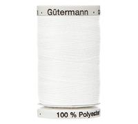 Gütermann Nähgarn, extra stark, dick, Polyester, für Polstermöbel, Jeans, Denim, Knopfstich (1 x 30 m Spule) Weiß