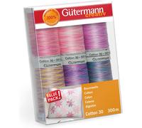Gütermann creativ 734022-4 Nähfaden-Set, Baumwolle, mehrfarbig, 81x113x28 mm, 600 Meter