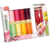 Gütermann Nähfaden-Set 10 Spulen mit Bobbin-Clips