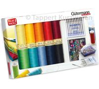 Gütermann Allesnäher + Näh- u. Stecknadeln Nähfaden-Set (12 Farben/ 100 m)