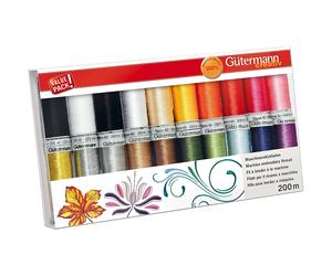 Gütermann Rayon 40 Stickfaden-Set-1 (16 x 200 m/ 2 x Metallic/ 2 x Bobbin)