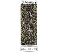 Gütermann- Sparkly Metalleffektfaden- (1x 100m) in 6 Farben für glitzernde Zierstiche und Nähte (9924 - Gold)