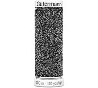 Gütermann- Sparkly Metalleffektfaden- (1x 100m) in 6 Farben für glitzernde Zierstiche und Nähte (9941 - Silber)