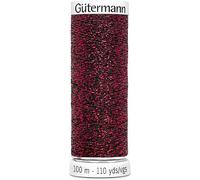 Gütermann- Sparkly Metalleffektfaden- (1x 100m) in 6 Farben für glitzernde Zierstiche und Nähte (9946 - Rot)