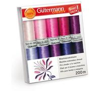 Gütermann Creativ 10 Spulen Maschinenstickfaden 200 m Lilatöne