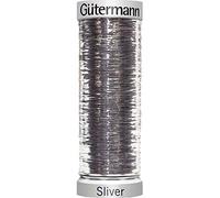 Gütermann Sulky Silver Metallic Garn 200 m Polyesterseele Metallbeschichtung starker metallischer Effekt