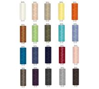 Gütermann TOLDI Nähgarnset - 20 Rollen á 500m - Allesnäher Garn Set Grundfarben Hell oder Dunkel (20er-SET-HELL)