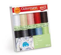 Gütermann Nähfaden-Set Zierstichfaden – 10 Spulen / 10 Farben / 30 m