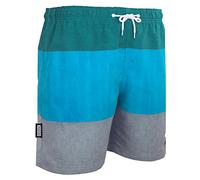 GUGGEN Mountain Badehose für Herren Schnelltrocknende Badeshorts 1604 mit Kordelzug Beachshorts Boardshorts Schwimmhose Männer mit Streifen Gruen Grau S