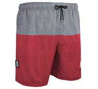 GUGGEN Mountain Badehose für Herren Schnelltrocknende Badeshorts 1606 mit Kordelzug Beachshorts Boardshorts Schwimmhose Männer mit Streifen Rot XL