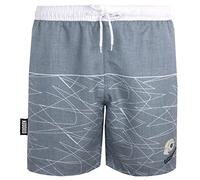 GUGGEN Mountain Badehose für Herren Schnelltrocknende Badeshorts 1608 mit Kordelzug Beachshorts Boardshorts Schwimmhose Männer Kariert Grau Weiss 4XL