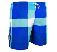 GUGGEN Mountain Badehose für Herren Schnelltrocknende Badeshorts 2924 mit Kordelzug Beachshorts Boardshorts Schwimmhose Männer blau kariert Farbe kariert L