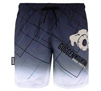 GUGGEN Mountain Badehose für Herren Schnelltrocknende Badeshorts B2 mit Kordelzug Beachshorts Boardshorts Schwimmhose Männer mit Kariertes Muster Schwarz Weiss XL